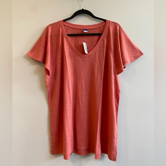 Old Navy Women’s Oversized V-Neck Linen-Blend Tunic T-Shirt Size M - Picture 2 of 10